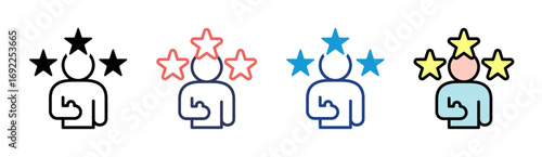 Self Esteem Icon Set Multiple Style Collection