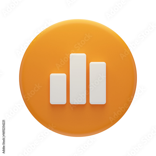3d ui ux icon bar chart graph analysis