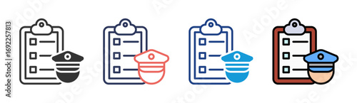 Police Report Icon Set Multiple Style Collection