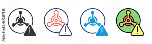 Biological Threat Icon Set Multiple Style Collection