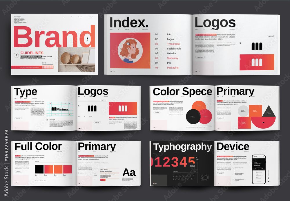 Brand Guidelines Layout Stock Template | Adobe Stock