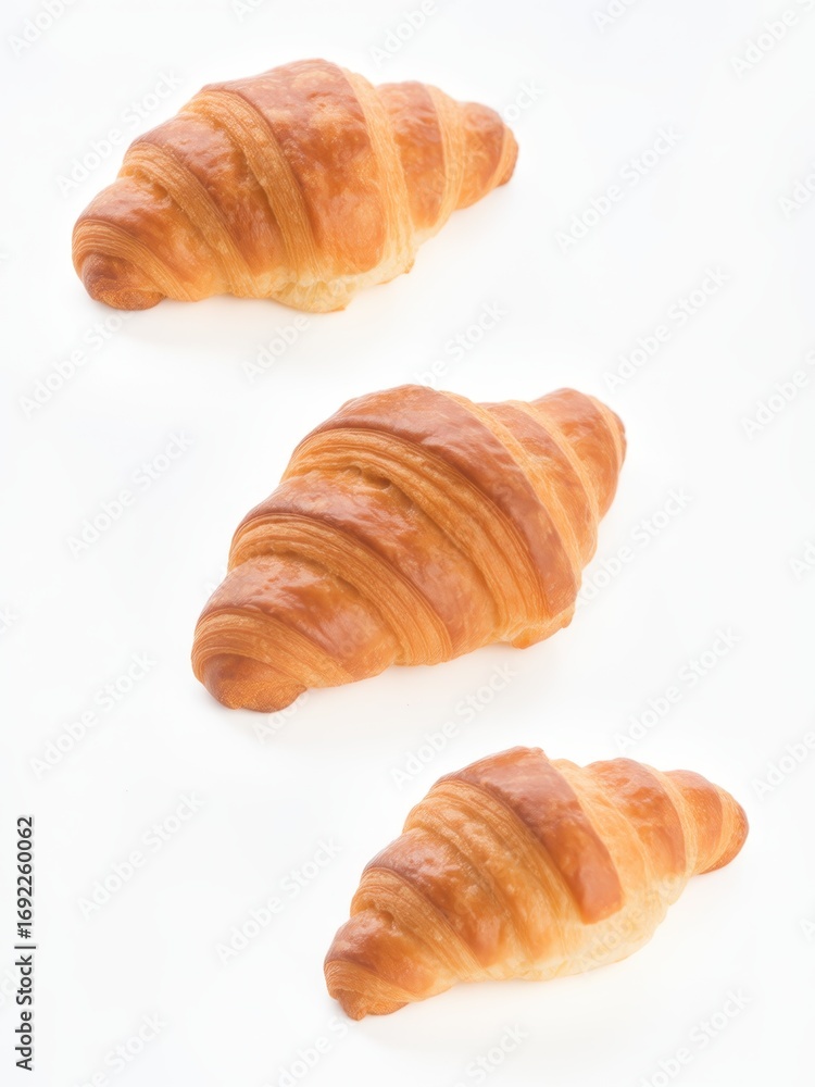 Freshly baked croissants on white surface food photography bakery minimalist setting artistic viewpoint Freshly baked croissants on white surface food photography bakery minimalist setting artistic viewpoint