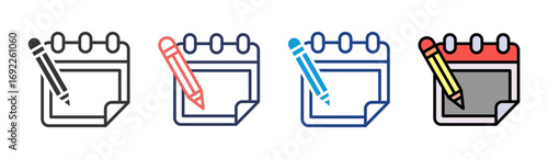 Notes Icon Set Multiple Style Collection