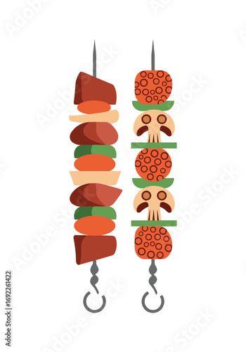 Delicious skewers featuring meat vegetables and appetizing morsels perfect for grilling and outdoor cooking adventures
