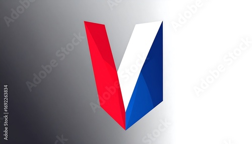 Abstract logo design featuring the letter V