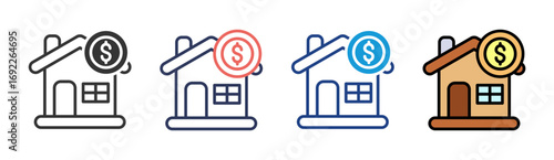 Real Estate Icon Set Multiple Style Collection