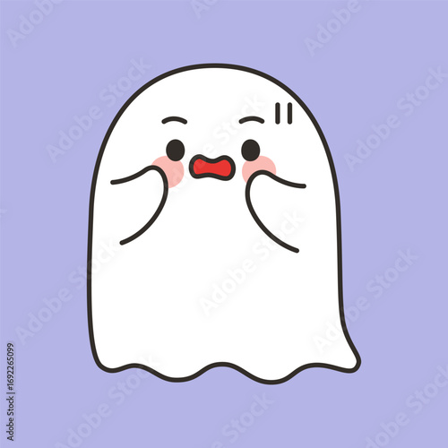 Surprised Cute Halloween Ghost Shocked Cartoon