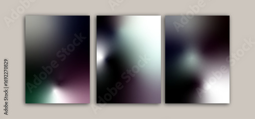 Set of three abstract gradient posters

