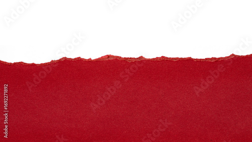 red torn or ripped paper isolated on transparent png background,realistic torn cardboard paper edges	
