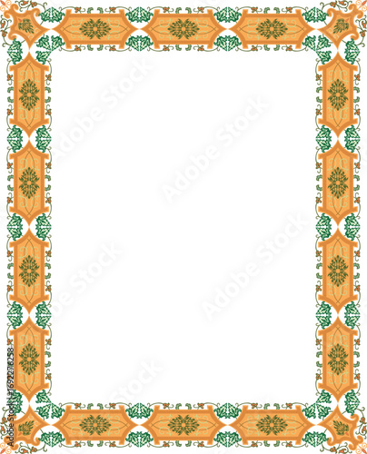 Decorative Floral Frame Border Vector, Elegant Vintage Ornament Design for Certificate, Invitation, Poster, Greeting, Wedding, Card, Diploma, Document, Brochure, Banner, Decorative Background & image