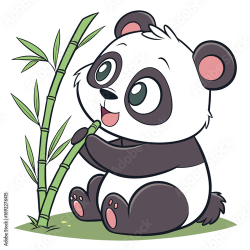 panda and bamboo