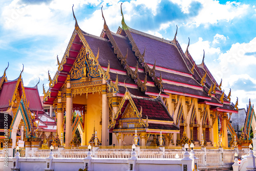 Wallpaper Mural Wat Klang golden buddhist temple temples in Khon Kaen Thailand. Torontodigital.ca