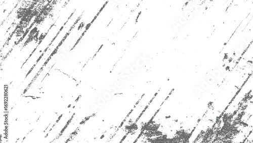 A distressed gray and white textured background with diagonal streaks and scattered speckles.