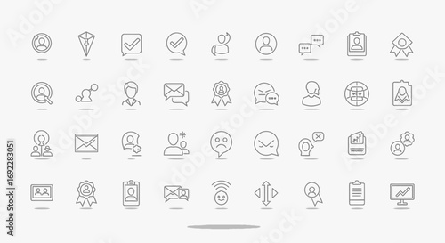 Vector Icons Set of Thin line icon set for communication social media and user interface. EPS Editable