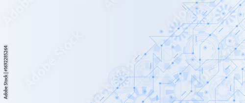 Motherboard technology circuit board texture design. Creative idea AI banner concept for internet technology. Digital motherboard concept for poster, cover, banner, header, web presentation template.