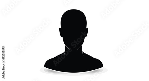 Silhouette of a persons head and shoulders, portrait