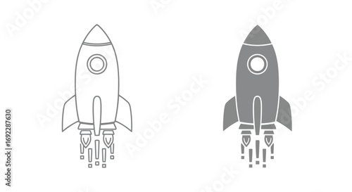 Illustration of a rocket ship taking off