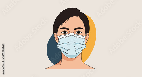 A person wearing a protective face mask to prevent the spread of disease and protect health
