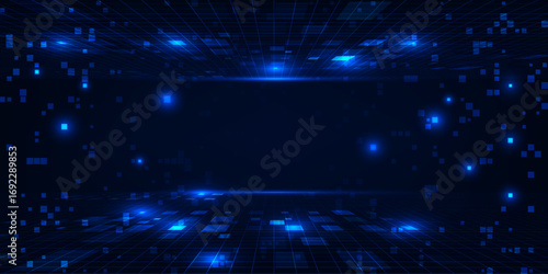 Abstract digital technology background with digital empty space and glowing points around.Futuristic technology concepts.Vector illustrations.