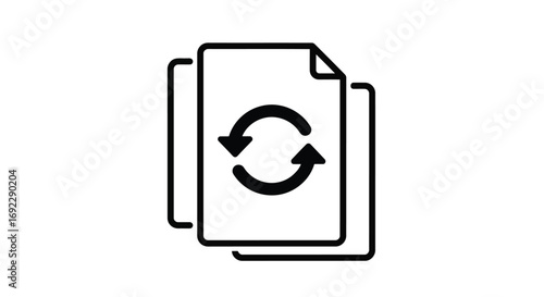 Document synchronization icon, representing data transfer