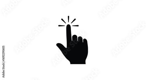 Hand cursor pointing or clicking in a vector format