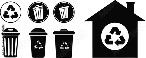 Recycle and Trash Icons | Waste Management & Eco-Friendly Symbols