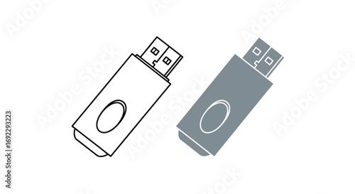 Usb flash drive icons, representing data storage