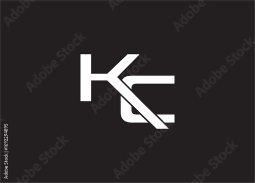 KC latter ligature typography logo design template