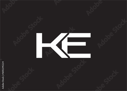 KE latter ligature typography logo design template