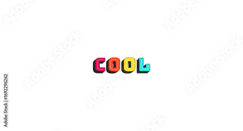 Cool colorful bold popular internet slang word. Casual expression of approval, positive reaction. Teen communication. Chunky 3D letters with shadow effect. Fun typography. Bungee Shade font used