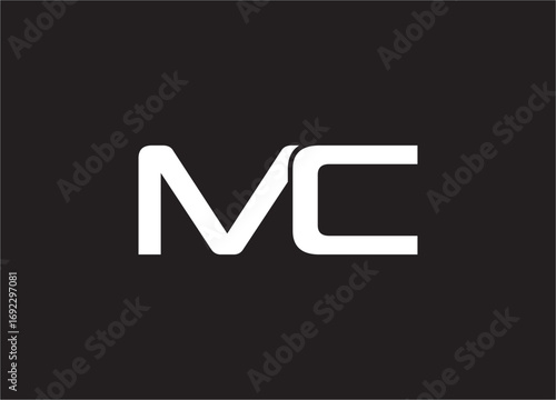 MC latter ligature typography logo design template