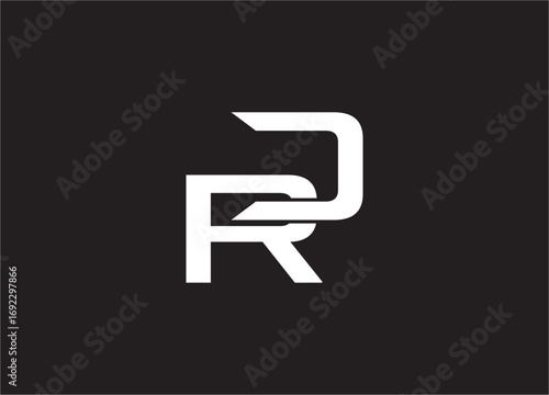 RD latter ligature typography logo design template