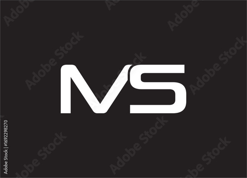 MS latter ligature typography logo design template
