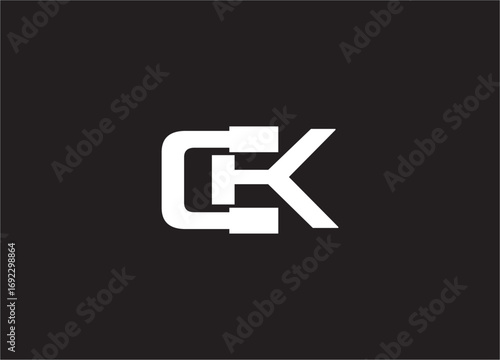 CK latter ligature typography logo design template