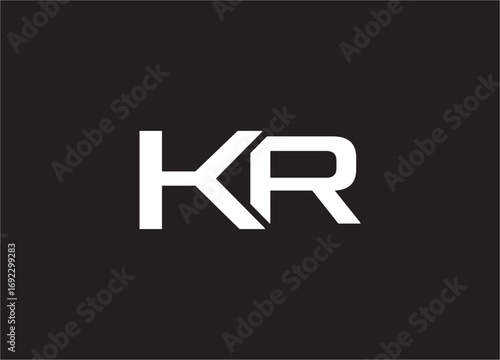 KR latter ligature typography logo design template