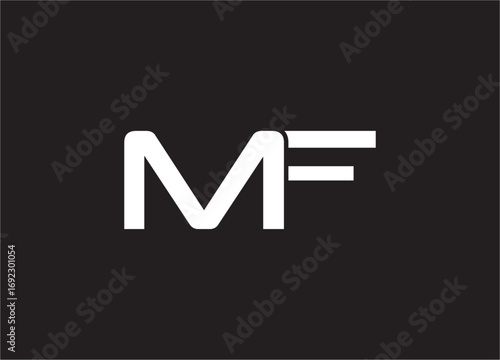 MF latter ligature typography logo design template