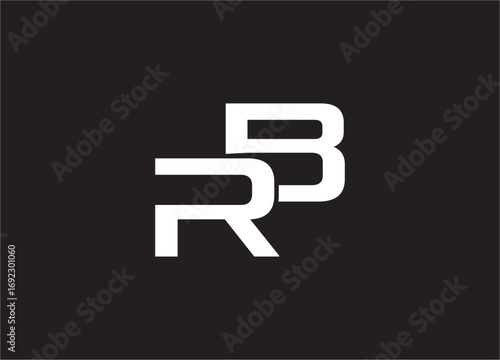 RB latter ligature typography logo design template