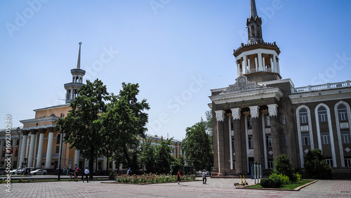 The architecture of Bishkek in Kyrgyzstan