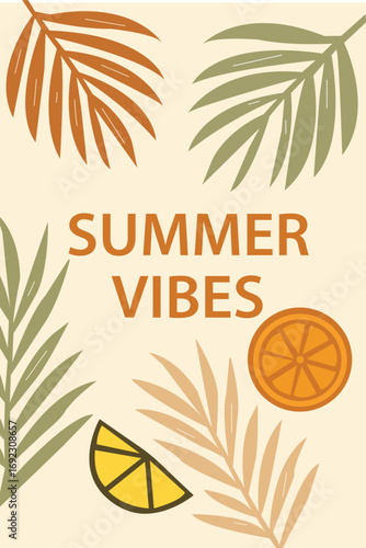 Abstract Summer Tropical Vibes