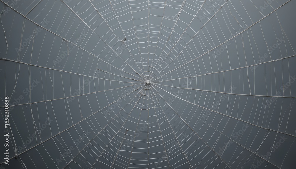Obraz premium Spiderweb ceiling pattern with a single central point viewed head-on.