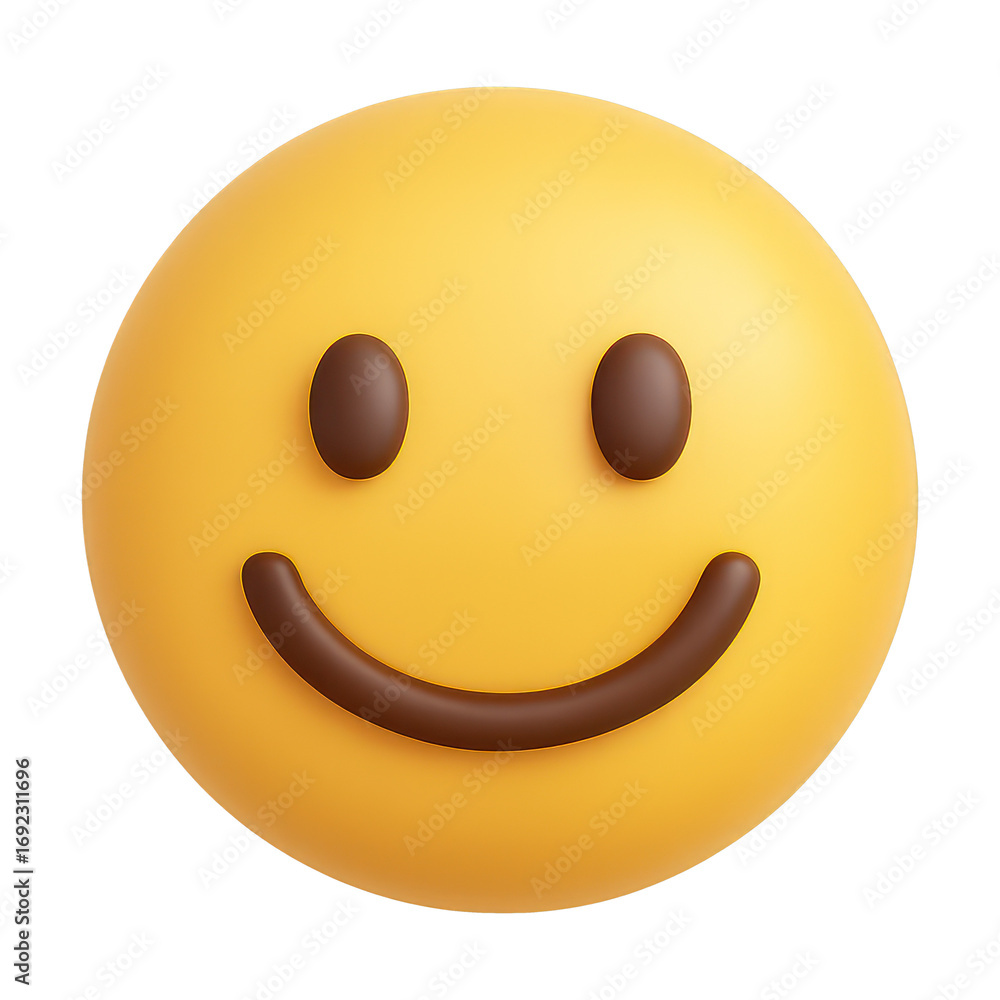 Fototapeta premium PNG Smiling emoji with cheerful expression.