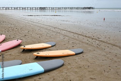 Planches de surf sur la plage