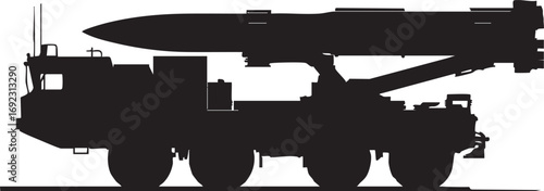 silhouette of abstract rocket launcher 