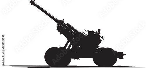 silhouette of abstract field artillery