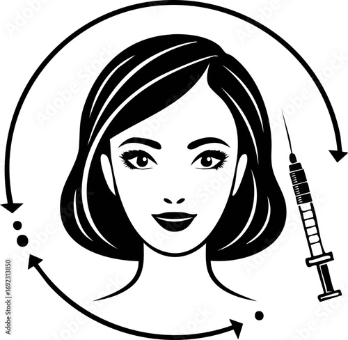 girl with hair style, cosmetic treatment
