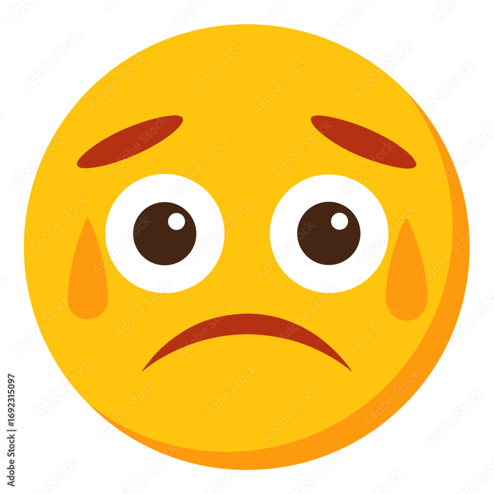 Fototapeta premium Sad face Emoji vector art on white background