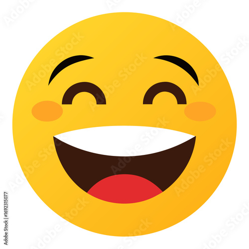 Grinning Squinting face Emoji vector art on white background