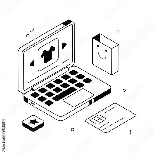 Modern illustration of online shopping process, ready to use vector