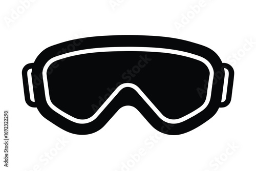 winter ski goggles simple silhouette vector icon