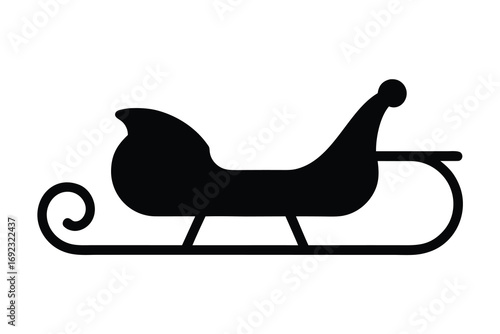 winter sledge simple silhouette vector icon